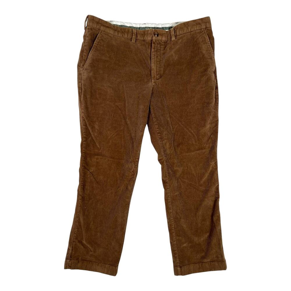 Vintage L.L. Bean Pants Mens 40x29 Brown Corduroy Chino Standard Fit Stretch